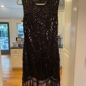 Black flapper style 1920's Gatsby dress